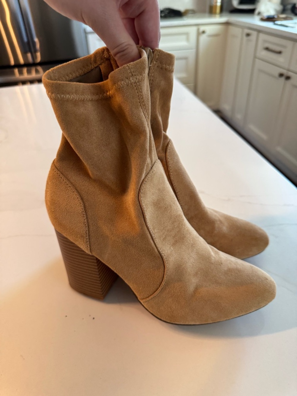 Madden Girl Suede Ankle Booties in Camel
